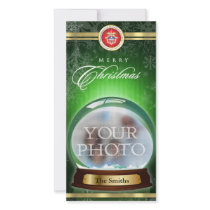 Merry Christmas  Snow Globe Personalized Photo Card
