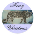 MERRY CHRISTMAS, SNOW LEOPARD  stickers