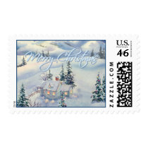MERRY CHRISTMAS SNOW SCENE by SHARON SHARPE postage by sharonsharpe MERRY CHRISTMAS SNOW SCENE by SHARON SHARPE postage
