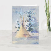 MERRY CHRISTMAS SNOW TIPI by SHARON SHARPE Card