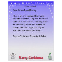 Merry Christmas Snowflake letter letterhead