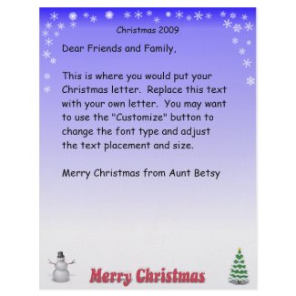Merry Christmas Snowflake letter letterhead