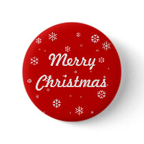 Merry Christmas Snowflakes Button