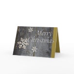 Merry Christmas Snowflakes in Grey Forest Cards