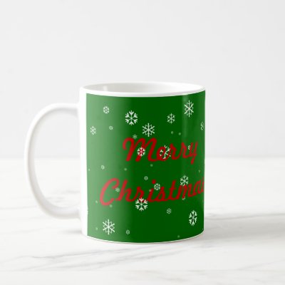 Merry Christmas Snowflakes mugs