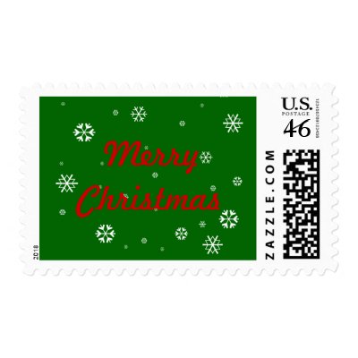 Merry Christmas Snowflakes postage