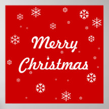 Merry Christmas Snowflakes Posters