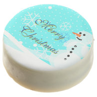 Merry Christmas Snowman and Snow flakes Chocolate Dipped Oreo
