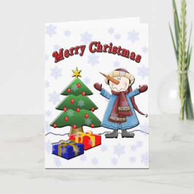 Merry Christmas Snowman Card