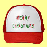 Merry Christmas Snowman Font Hat hats