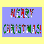 Merry Christmas Snowman Font Postcard postcards