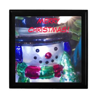 Merry Christmas Snowman Gift Box