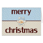 Merry Christmas (snowman head ~ blue) Card