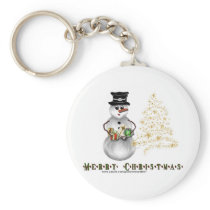 Merry Christmas Snowman Keychain