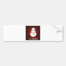 Merry Christmas Snowman Music Bumper Stickers
