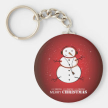 Merry Christmas Snowman Music Key Chains