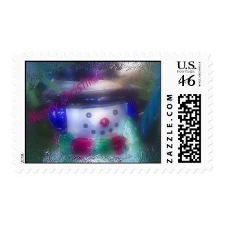 Merry Christmas Snowman Stamp