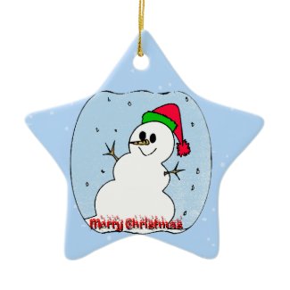 Merry Christmas Snowman Star Ornament ornament