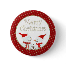 Merry Christmas Snowmen Button