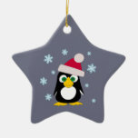 Merry Christmas Snowy Penguin Christmas Ornaments