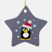 Merry Christmas Snowy Penguin Christmas Ornaments