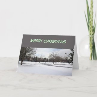 Merry Christmas snowy winter Greeting Cards