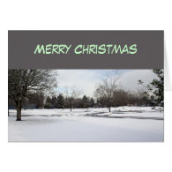 Merry Christmas snowy winter Greeting Cards