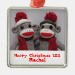 Merry Christmas Sock Monkey Ornament
