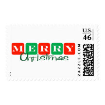 Merry Christmas (Squares) Postage Stamp