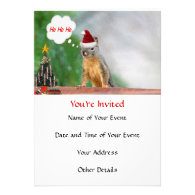 Merry Christmas Squirrel Saying Ho Ho Ho! Custom Invite
