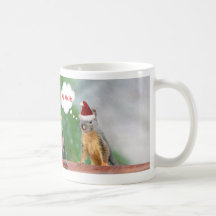 Merry Christmas Squirrel Saying Ho Ho Ho! Mugs