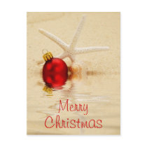 Merry Christmas Starfish Postcard