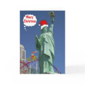 Merry Christmas Statue of Liberty & Santa LV Card by vegasdusoleil Merry Christmas Statue of Liberty & Santa LV Card