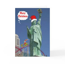 Merry Christmas Statue of Liberty & Santa LV Card by vegasdusoleil Merry Christmas Statue of Liberty & Santa LV Card