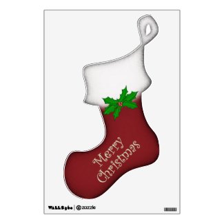 Merry Christmas Stocking Wall Decal