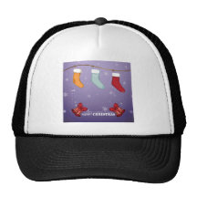Merry Christmas Stockings & Bells Trucker Hat