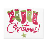 Merry Christmas Stockings Post Cards