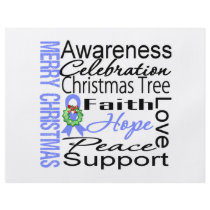 Merry Christmas Stomach Cancer Ribbon Collage Flyer Design