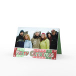 Merry Christmas Stripes ith Your Family Photo Cards