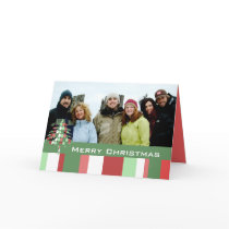 Merry Christmas Stripes With Your Family Photo cards by samack Merry Christmas Stripes With Your Family Photo cards