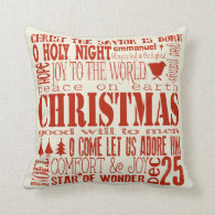 Merry Christmas Subway Art Pillow