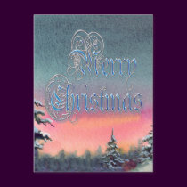 MERRY CHRISTMAS SUNSET by SHARON SHARPE postcards