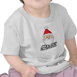 Merry christmas t shirt with santa claus face
