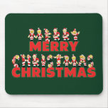 Merry Christmas Teddy Bear Santa Claus Letters Mouse Pads
