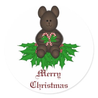 Merry Christmas Teddy sticker