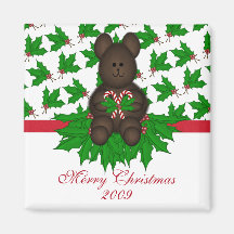 Merry Christmas Teddybear Magnet