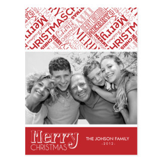 Merry Christmas Text Postcards | Zazzle