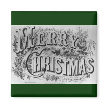 Merry Christmas Text Fridge Magnets