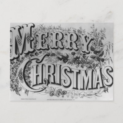 Merry Christmas Text Postcard