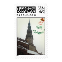 Merry Christmas.  The Dome Cathedral.  Riga postage